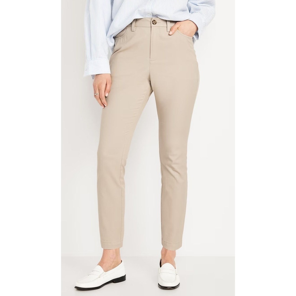 Old Navy Women's High Waisted Uniform Skinny Pants - A Stone's Throw -‎ Sz 2